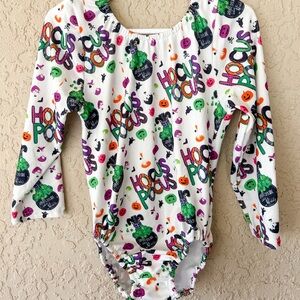 Size 5T Handmade Long Sleeve Hocus Pocus Dance/Gymnastics Leotard